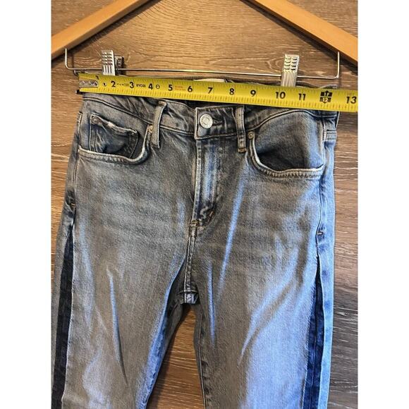 Agolde Jeans Womens 25 Toni Mid Rise Straight Leg Swerve Two Tone Racer Stripe - Picture 4 of 11